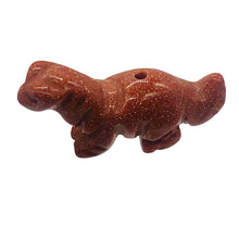 Load image into Gallery viewer, Dinosaur 2 Carved Goldstone Diplodocus Beads | 25x11.5x7.5mm | Golden sparkling Red