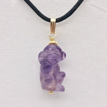 Load image into Gallery viewer, Swingin' Hand Carved Amethyst Monkey and 14K Gold Filled Pendant 509270AMG - PremiumBead Alternate Image 10