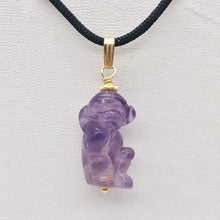 Load image into Gallery viewer, Amethyst Monkey Pendant Necklace | Semi Precious Stone Jewelry | 14k Pendant - PremiumBead Alternate Image 10