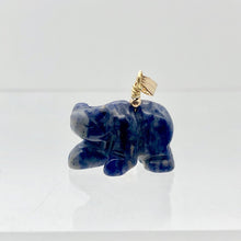 Load image into Gallery viewer, Roar! Hand Carved Natural Sodalite Bear 14Kgf Pendant - PremiumBead Alternate Image 3