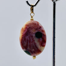 Load image into Gallery viewer, Ocean Jasper 14K Gold Filled Oval Pendant | 1 1/2" Long | Red/White | 1 Pendant|