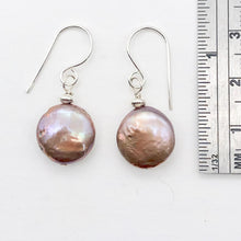 Load image into Gallery viewer, Pearl Dangle Sterling Silver Earrings | 1 1/4" Long | Golden Rose |
