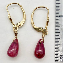 Load image into Gallery viewer, Sensational 6cts Genuine Natural Ruby and Solid 14K Gold Earrings 008536 - PremiumBead Alternate Image 6