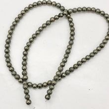 Load image into Gallery viewer, Pyrite Natural Round Bead Half Strand | 4mm | Silver | 50 Bead(s) |
