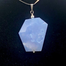Load image into Gallery viewer, Blue Chalcedony Sterling Silver Faceted Crystal Pendant | 1 3/8" Long| Lavender|