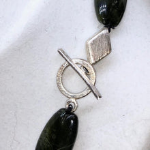 Load image into Gallery viewer, British Columbia Jade and Brushed Sterling Silver Necklace 210700 - PremiumBead Alternate Image 5