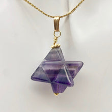 Load image into Gallery viewer, Amethyst Star Pendant Necklace | Semi Precious Stone Jewelry | 14k Pendant - PremiumBead Alternate Image 9