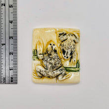 Load image into Gallery viewer, Mommy Baby Frog Square Pendant Bead | 35x30x6mm | Black White | 1 Bead |