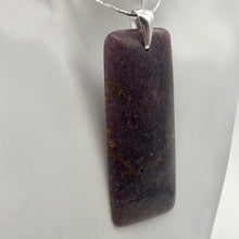 Load image into Gallery viewer, Natural Purple Lepidolite Large Rectangular Sterling Silver Pendant | 2 3/4" | - PremiumBead Alternate Image 2