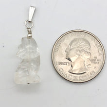 Load image into Gallery viewer, New Moon! Clear Quartz Wolf 925 Sterling Silver Pendant - PremiumBead Alternate Image 5