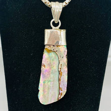 Load image into Gallery viewer, Abalone Shell Sterling Silver Drop Pendant | 2" Long | Blue/Silver | 1 Pendant