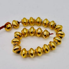 Load image into Gallery viewer, Gold Plated Copper w/Braid 1.5g Roundel Beads | 12x9.5mm | Copper | 4 Beads |