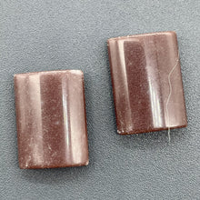 Load image into Gallery viewer, 2 Plum Muscovite 20x15x5mm Rectangle Pendant Bead 8425