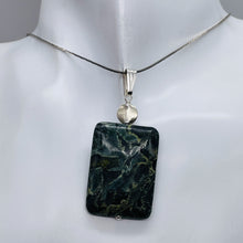 Load image into Gallery viewer, Tsunami Stone Sterling Silver Rectangle | 35x25x7.5mm | Green White | 1 Pendant