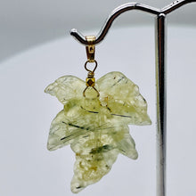 Load image into Gallery viewer, 14K Gold Filled Carved Prehnite Leaf Pendant | 2" Long | Green | 1 Pendant |
