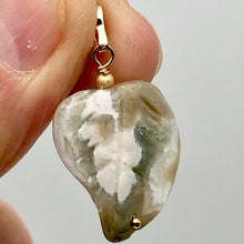 Load image into Gallery viewer, Ocean Jasper Carved Autumn Leaf Bead 14K Gold Filled Pendant | 1 3/4" Long |