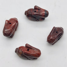Load image into Gallery viewer, Hoppity 2 Hand Carved Brecciated Jasper Bunny Rabbit Beads | 22x12x10m | Red - PremiumBead Alternate Image 7