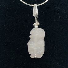 Load image into Gallery viewer, Rose Quartz Goddess Pendant Necklace | Semi Precious Stone Jewelry | Silver - PremiumBead Alternate Image 3