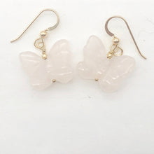 Load image into Gallery viewer, Rose Quartz Butterfly 14Kgf Gold Earrings | Semi Precious Stone Jewelry |