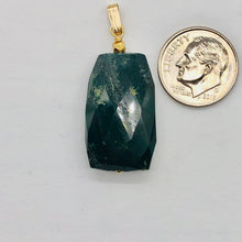 Load image into Gallery viewer, Bloodstone 14K Gold Filled Drop Pendant | 1 1/2" Long | Green/Gold | 1 Pendant |