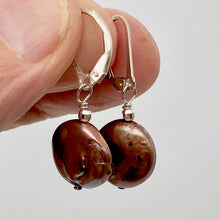 Load image into Gallery viewer, Fresh Water Pearl Sterling Silver Dangle Earrings | 1 1/4" Long | Golden Rose |
