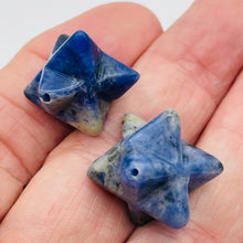 Load image into Gallery viewer, Kabbalah 2 Carved Sodalite Merkabah Star Beads 9288SD