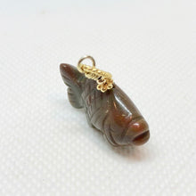 Load image into Gallery viewer, Unique! Bloodstone Koi Fish W/ 22K Vermeil Pendant 509265BSG - PremiumBead Alternate Image 3