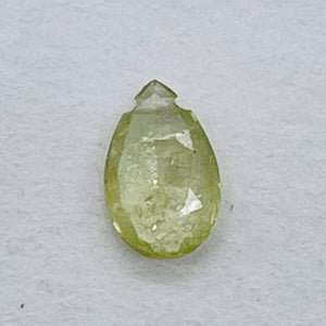Sapphire 1.3ct Flat Faceted Briolette Pendant Bead | 9x6x3mm | Pale Green | 1 |