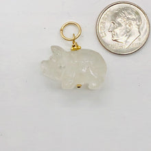 Load image into Gallery viewer, Quartz Pig Pendant Necklace | Semi Precious Stone Jewelry | 14k Pendant
