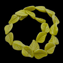 Load image into Gallery viewer, Hand Carved Jade Leaf Bead 16 inch Strand 110166