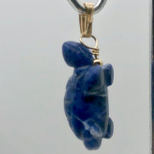 Load image into Gallery viewer, Semi Precious Stone Jewelry Charming Turtle Pendant Necklace of Sodalite/14kgf - PremiumBead Alternate Image 4