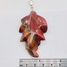 Load image into Gallery viewer, Carved Brecciated Jasper Leaf Sterling Silver Pendant | 2 3/4" Long| 1 pendant |