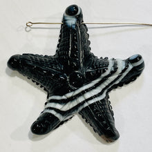 Load image into Gallery viewer, Stunning! Carved Sardonyx Starfish Pendant Bead | 60x9mm | Black/White | | 60x9mm | Black/White