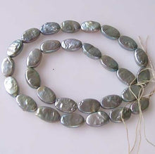 Load image into Gallery viewer, Platinum Green Oval Coin Pearl Strand 109948 - PremiumBead Primary Image 1