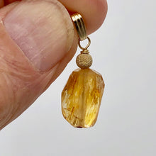 Load image into Gallery viewer, Topaz Precious Faceted Crystal Drop 14K Gold Filled Pendant | 1" Long | Orange |
