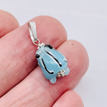 Load image into Gallery viewer, Lampwork Frog Sterling Silver Frog | 1" Long | Periwinkle Blue | 1 Pendant |