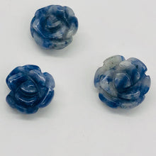 Load image into Gallery viewer, Charm Hand Carved Blue Sodalite Rose Beads |14x7mm | 3 Beads |