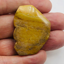 Load image into Gallery viewer, Fossilized Wood Irregular Flat Briolette | 46x36x7mm | Tan/White| 1 Pendant Bead