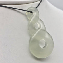 Load image into Gallery viewer, Hand Carved Translucent Serpentine Infinity Pendant with Black Cord 10821L - PremiumBead Primary Image 1
