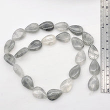 Load image into Gallery viewer, Tourmalated Quartz Teardrop Bead Half-Strand | 18x12x7 | Gray | 12 Beads