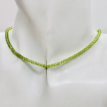 Load image into Gallery viewer, Peridot Faceted Roundel 13" Bead Strand | 4 mm | Green | 130 Beads | 13" |