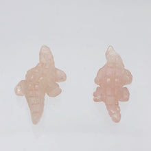 Load image into Gallery viewer, Rosie Gators 2 Carved Rose Quartz Alligators Beads | 28x14x7mm | Pink - PremiumBead Alternate Image 3