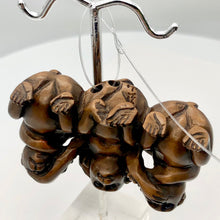 Load image into Gallery viewer, No Evil Monkey Carved Boxwood Signed Ojime/Netsuke Bead - PremiumBead Alternate Image 4