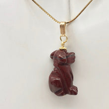 Load image into Gallery viewer, Faithful Brecciated Jasper Hand Carved Dog and 14k Gold Filled Pendant 509261BJG - PremiumBead Alternate Image 2