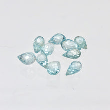 Load image into Gallery viewer, Pair (2) Rare Natural Light Blue Zircon Faceted 7.5x5-6x4mm Briolette Beads 4881 - PremiumBead Alternate Image 2