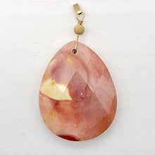 Load image into Gallery viewer, Mookaite Faceted Teardrop 14K Gold Filled Pendant | 2 1/2" Long | Pink White |
