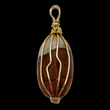 Load image into Gallery viewer, Jasper 14KGF Wire Wrap Oval | 1 3/4" Long | Tan Gray | 1 Pendant