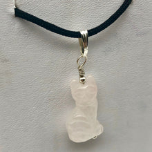 Load image into Gallery viewer, Adorable! Rose Quartz Cat & Solid Sterling Silver Pendant