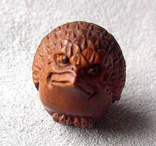 Load image into Gallery viewer, Chirp Carved & Signed Boxwood Baby Bird Ojime/Netsuke Bead - PremiumBead Primary Image 1