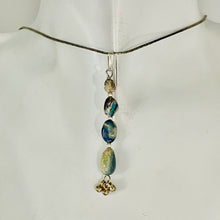 Load image into Gallery viewer, Opal Sterling Silver Drop | 2 1/4" Long | Blue Green Fire | 1 Pendant